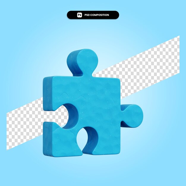 PSD puzzle 3d render illustration isolated