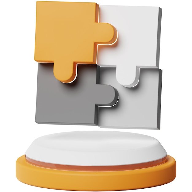 Puzzle Business Icon 3D Object