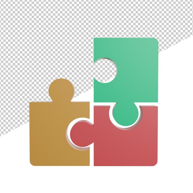 PSD puzzle front view 3d rendering illustration icon transparent background