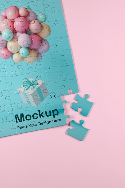 Puzzle with creative design mockup