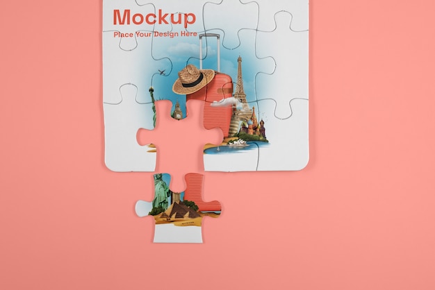 Puzzle with creative design mockup