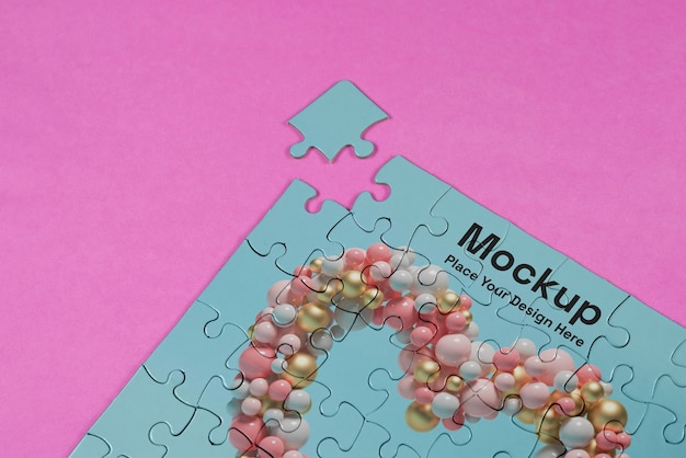 Puzzle with creative design mockup