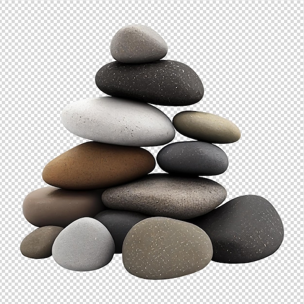 A pyramid of rocks with a triangle in the middle