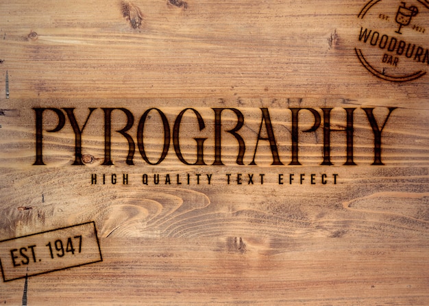 Pyrography Text Effect