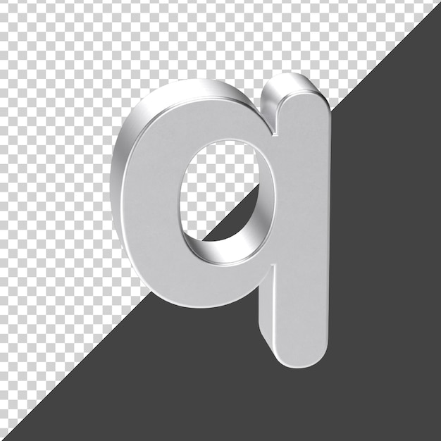 q letter made of Silver in 3d rendering 3d realistic letter q