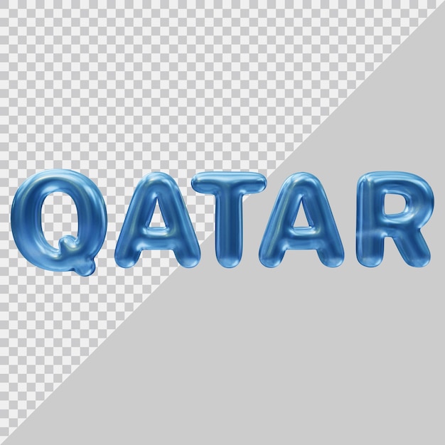 Qatar text effect design with 3d modern style