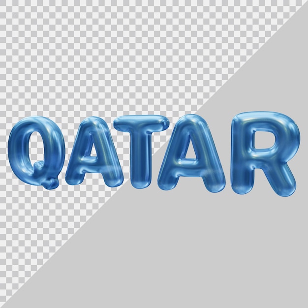 Qatar text effect design with 3d modern style