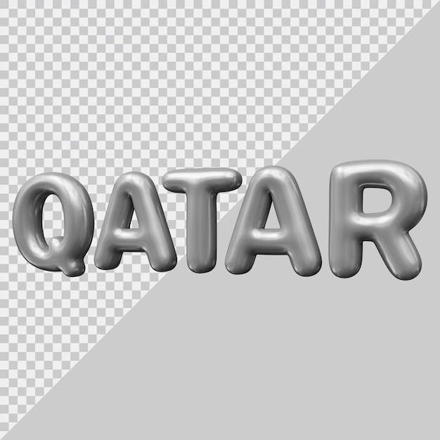 Qatar text effect design with 3d modern style