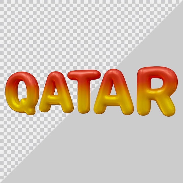 Qatar text effect design with 3d modern style