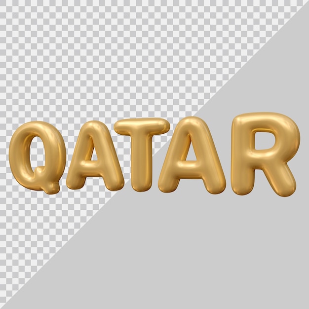 Qatar text effect design with 3d modern style