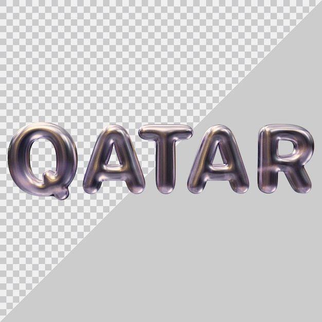 Qatar text effect design with 3d modern style