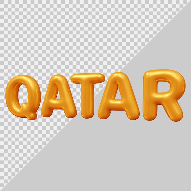 Qatar text effect design with 3d modern style