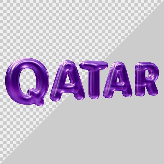 Qatar text effect design with 3d modern style