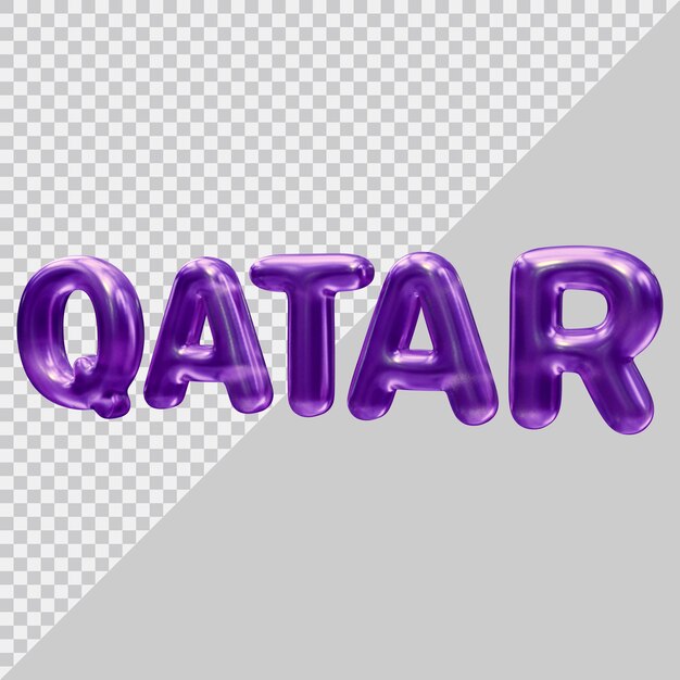 Qatar text effect design with 3d modern style