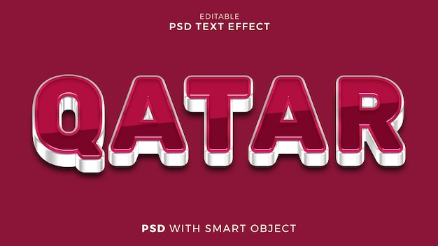 qatar text effect editable template