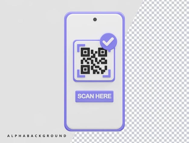 Qr code icon 3d rendering vector illustration