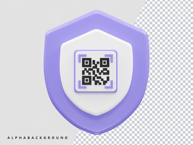 Qr code icon 3d rendering vector illustration