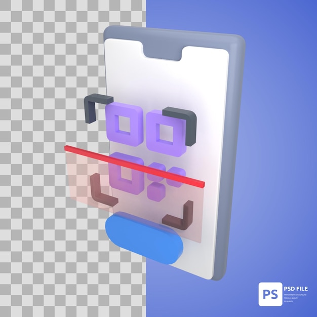 QR Code Scanner In 3D Illustration Design Assets