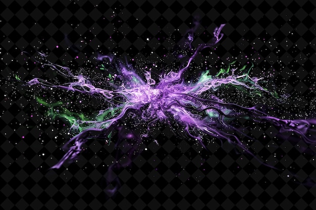 Quantum Entanglement Explosion With Entangled Particles Supe PNG Neon Effect on Dark Background