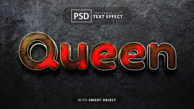 Queen 3d text effect editable