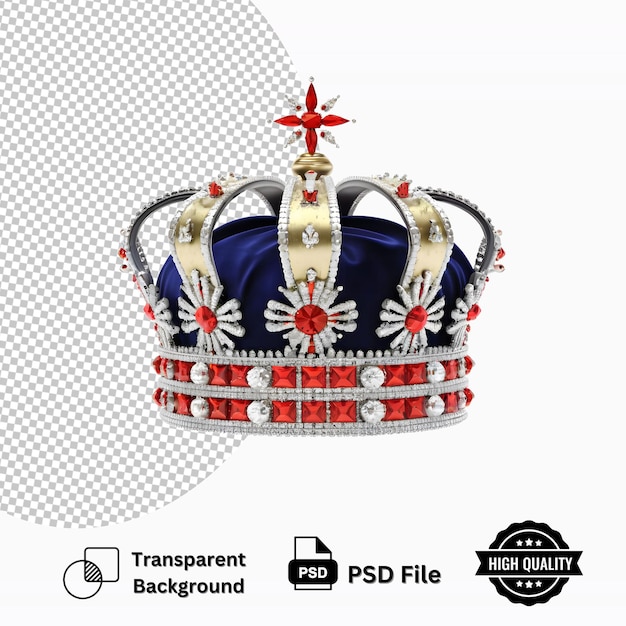 PSD queen crown isolated on transparent background