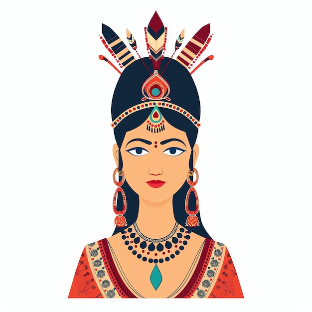 PSD queen kaikeyi indian illustration