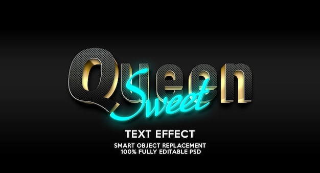 queen  text effect template