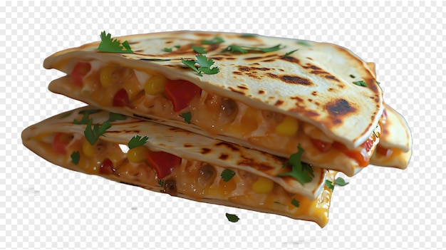 PSD quesadilla food realisticisolated on a transparent background