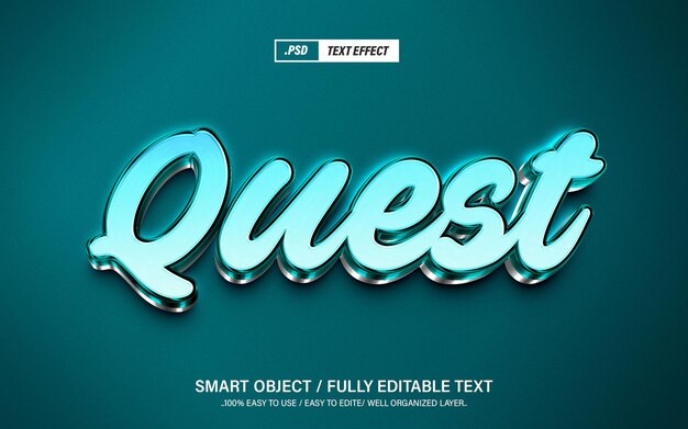 Quest 3D Editable PSD Text Effect