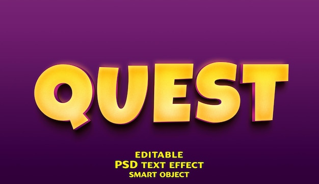 Quest 3d text effect design