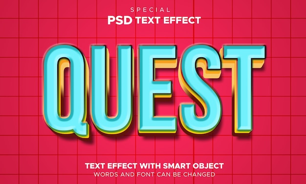 Quest text effect editable smart object