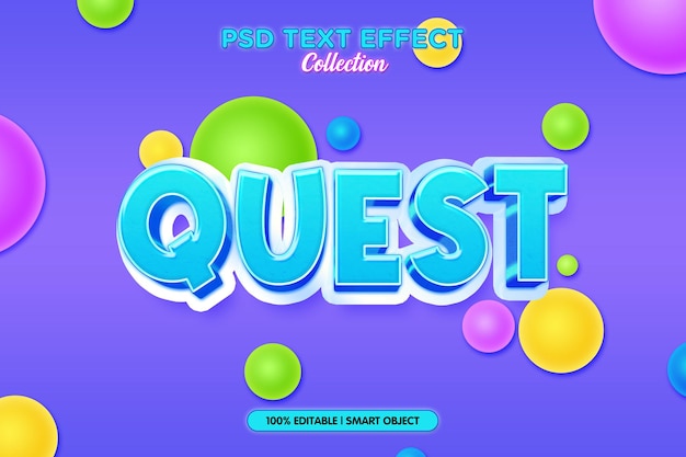 PSD quest text effect psd template