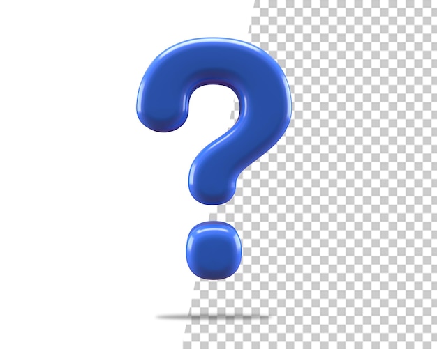 question blue mark 3d design