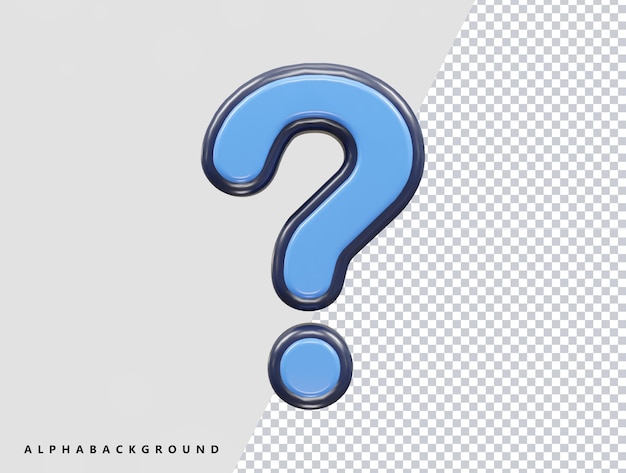 Question icon 3d rendering vector illustration transparent element