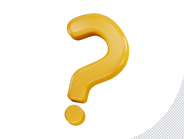 question icon with 3d vector icon illustration transparent element