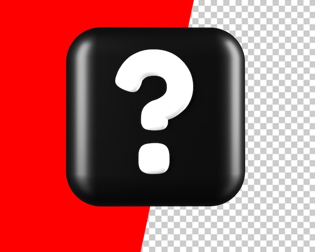 Question mark 3d black icon