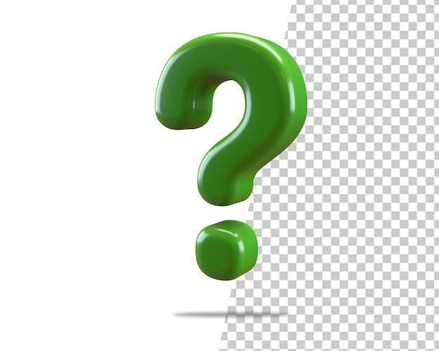 question mark green symbol 3d design