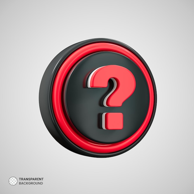 Question mark icon isolated 3d render illustration