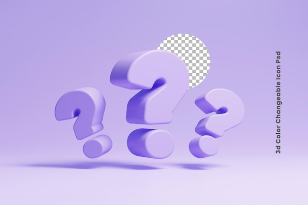 question mark icon sign 3d or 3d asking helping confusion inquiry concept icon