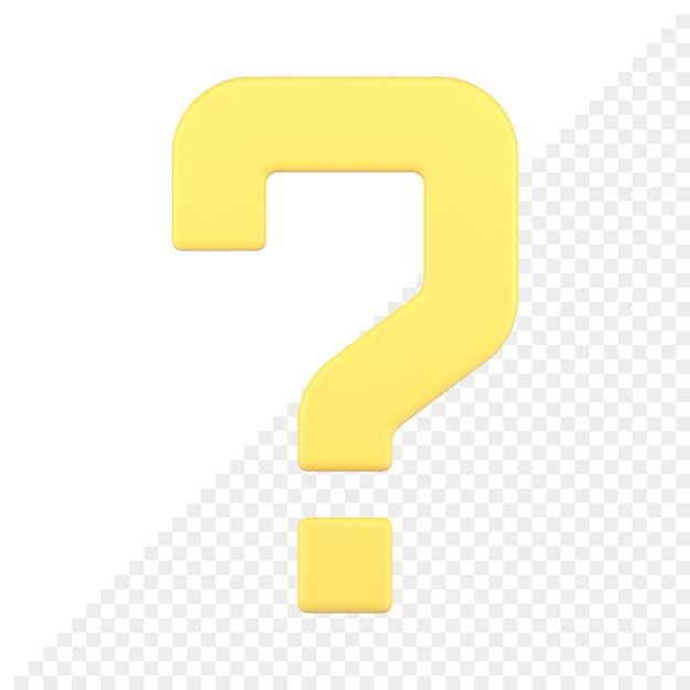 Question mark yellow ask point FAQ help problem solution information idea 3d icon