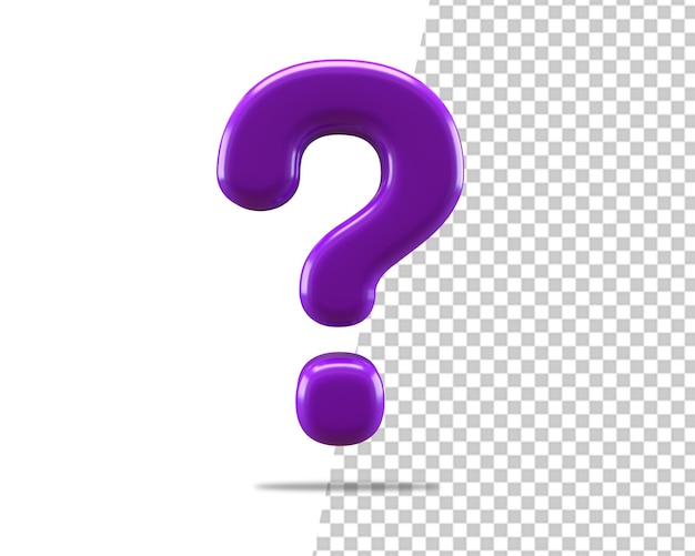 question purple icon 3d rendering