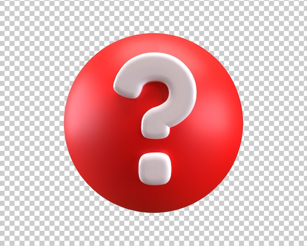 Question red button 3d rendering