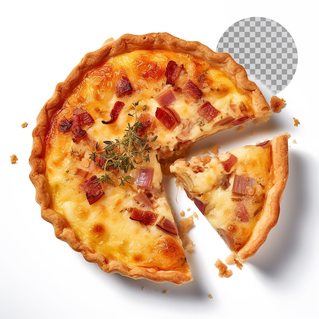 Quiche Lorraine French Savory Pastry on Transparent Background