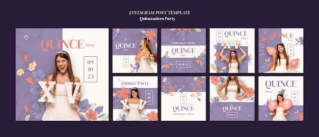 Quinceanera party template deisgn