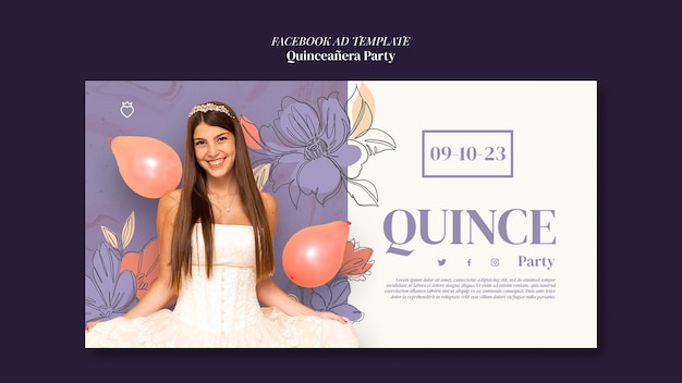 PSD quinceanera party template deisgn