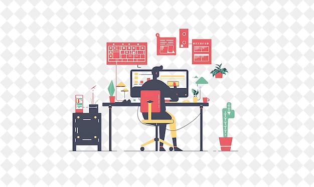 Quirky Programmer With Characters Coding and Debugging Softw PNG People in Daily Work Illustration