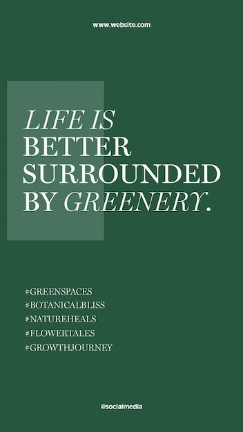 PSD quotes botanical bazaar sale instagram stories template psd design social media banner theme green