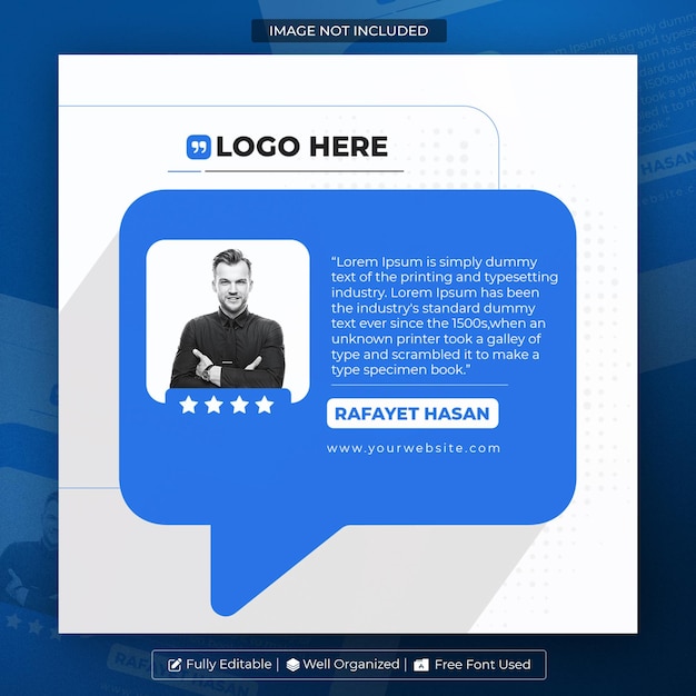 Quotes and testimonial social media post template