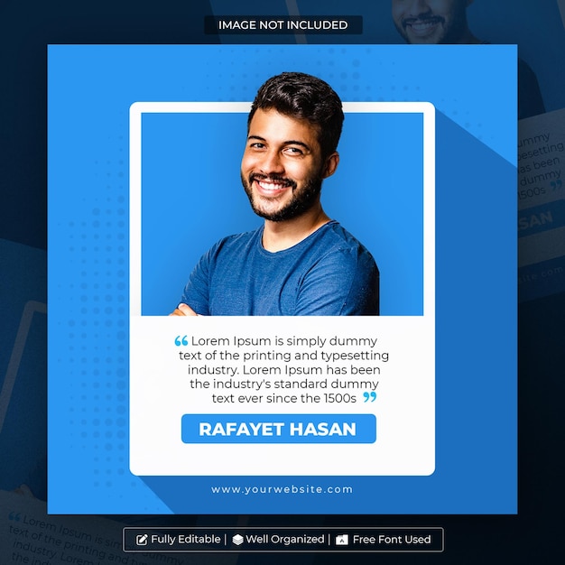 Quotes and testimonial social media post template