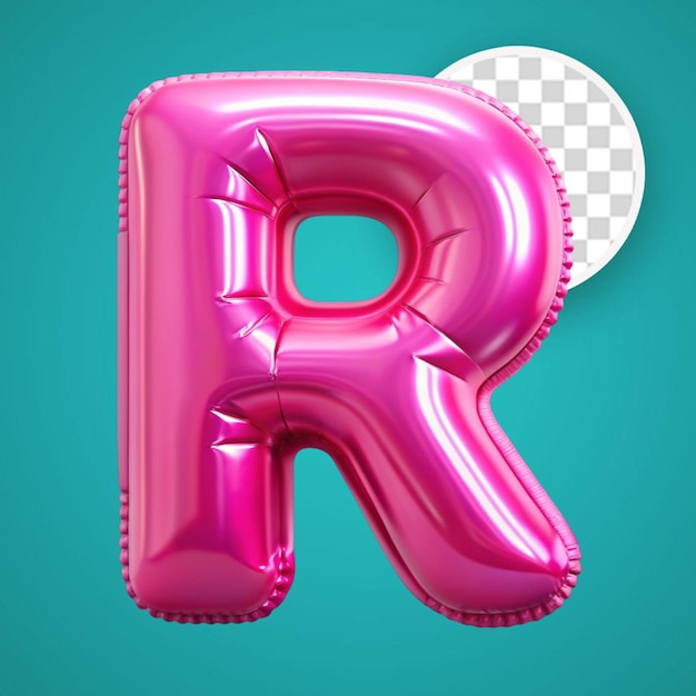 PSD r balloon font 3d rendering